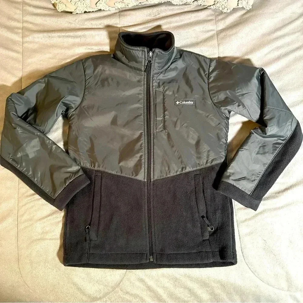 Columbia boys birch falls overlay Omni shield boys black ski fleece jacket 10/12